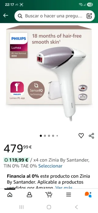 Philips Lumea IPL Serie 8000 Depiladora láser