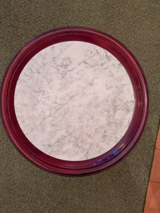 Tavolo rotondo in marmo e legno