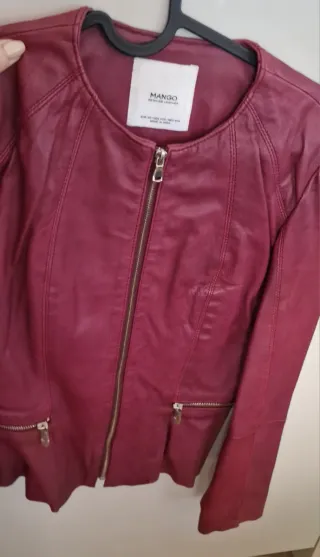 Blazer Mango Pele Vermelho Tamanho XS