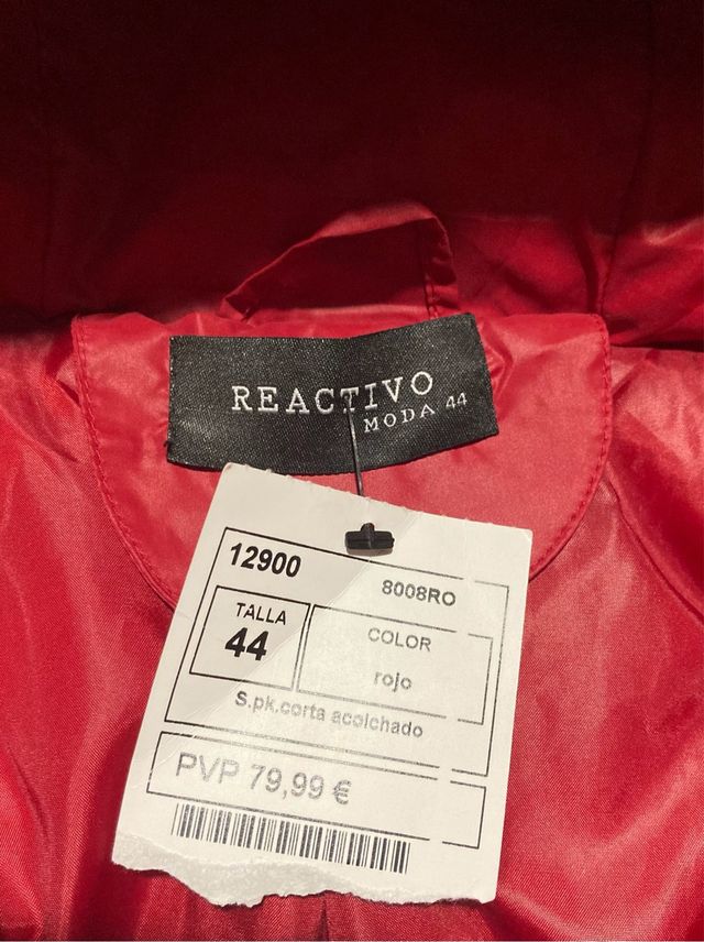 Chaqueta plumífero roja T 38-40