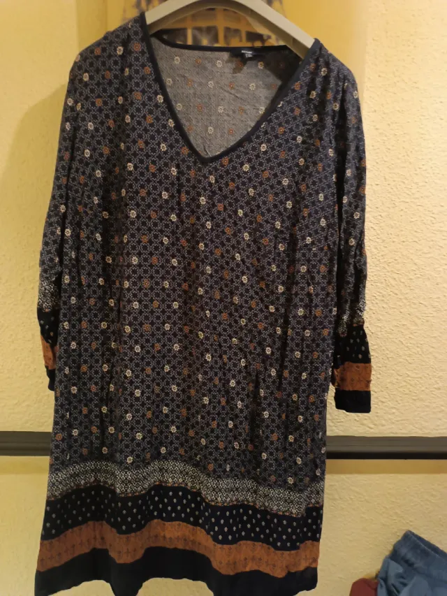 Vestido estampado manga larga