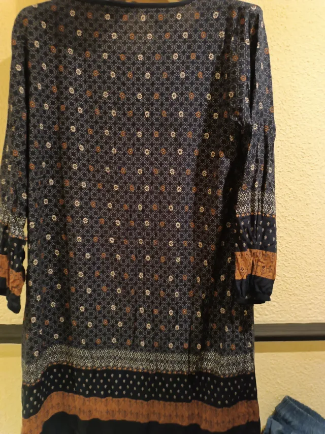 Vestido estampado manga larga