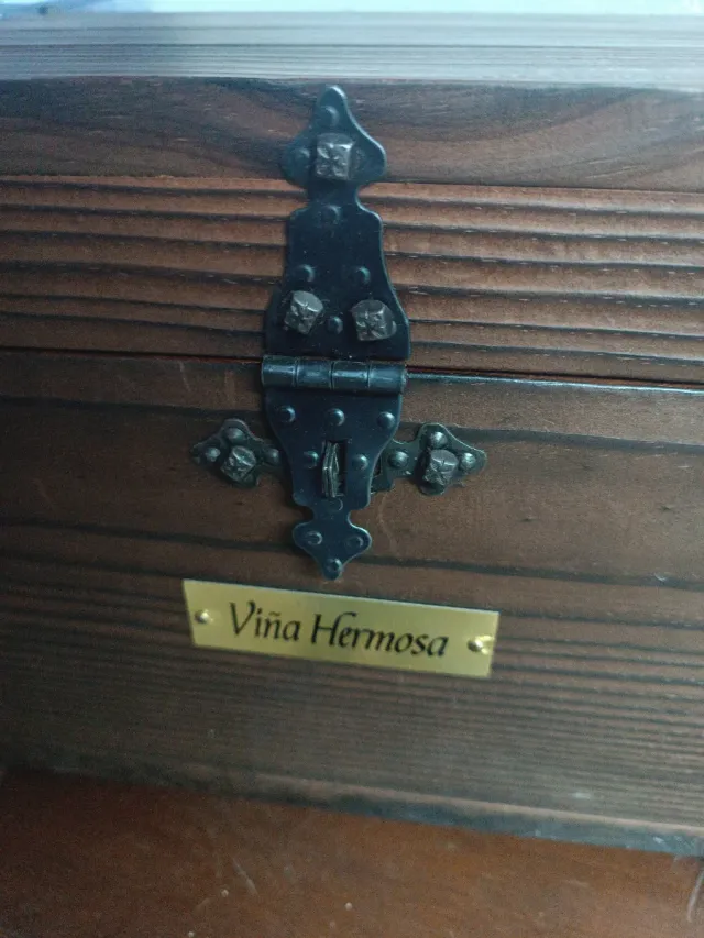 Cofre de madera con detalles metálicos