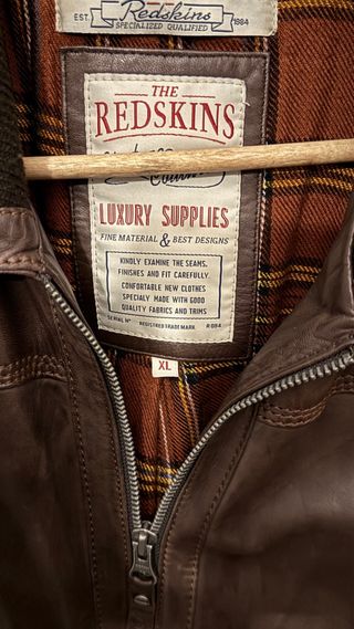 Chaqueta de cuero marrón Redskins