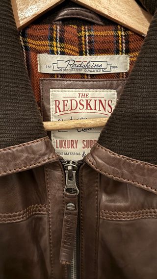 Chaqueta de cuero marrón Redskins