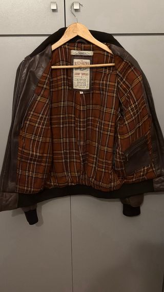 Chaqueta de cuero marrón Redskins