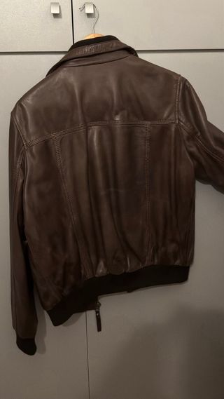 Chaqueta de cuero marrón Redskins