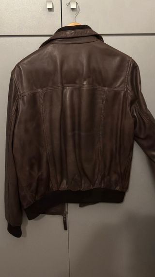 Chaqueta de cuero marrón Redskins