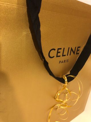 Bolsa de regalo grande Celine Paris dorada