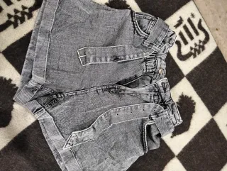 Shorts vaqueros grises mujer