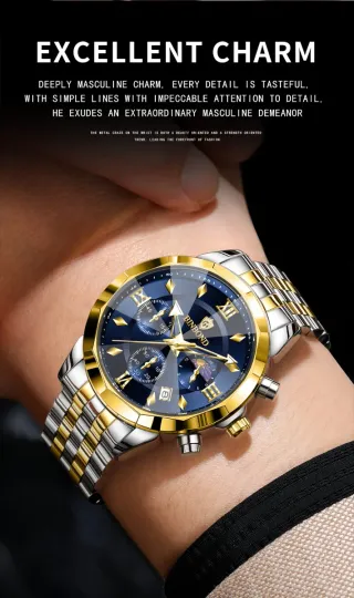 Reloj BINBOND Hombre Oro y Plata