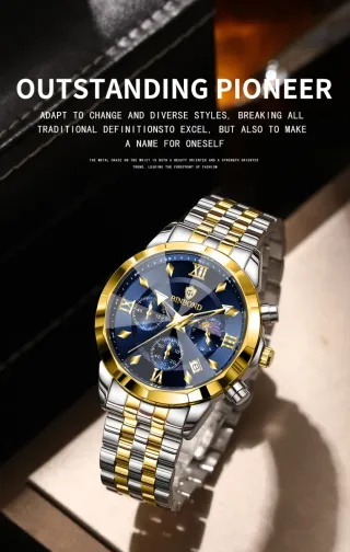 Reloj BINBOND Hombre Oro y Plata