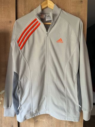 Chaqueta Adidas Gris y Naranja