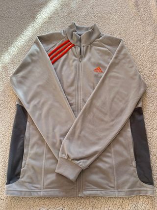 Chaqueta Adidas Gris y Naranja