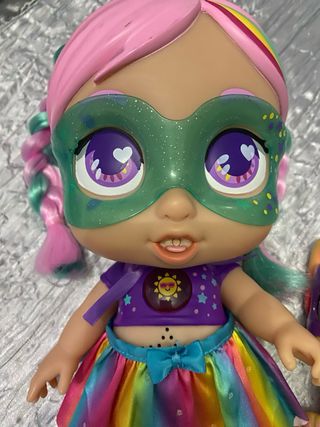 súper cute little con perro con accesorios