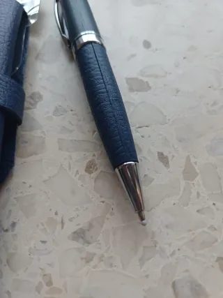 Bolígrafo de Bambú con Estuche Azul