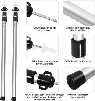 2 Postes Tienda Campaña Telescópicos 120-300cm