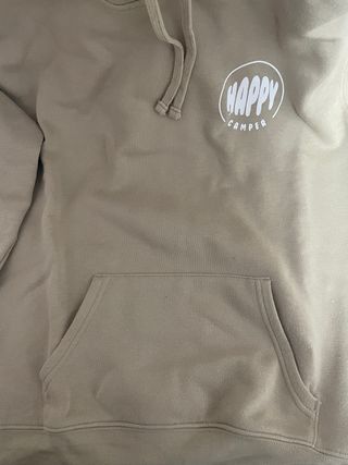 Sudadera beige con estampado Happy Camper