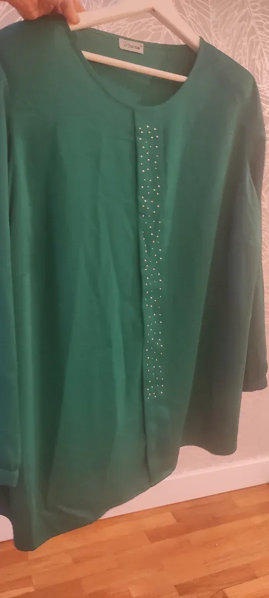 Blusa verde botella talla grande