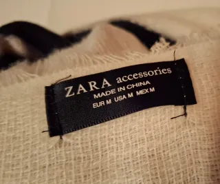 Chal bufanda Zara rayas blanco y negro