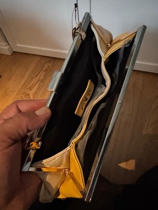 Bolso Zara Piel bicolor Amarillo y beige