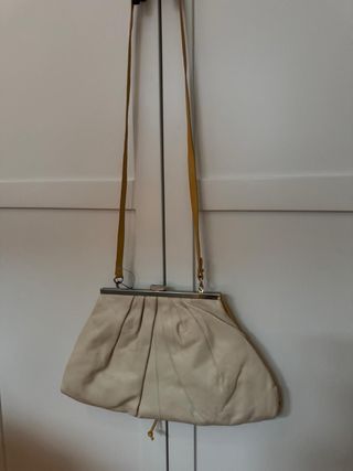 Bolso Zara Piel bicolor Amarillo y beige
