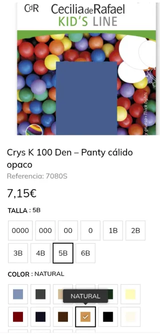 T.12-14a Panty grueso niña