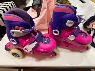 Patines infantiles Oxelo rosas y morados