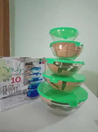Set 5 ciotole in vetro Mastro de' Bianchi