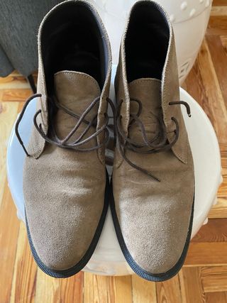 Botines ante beige Massimo Dutti