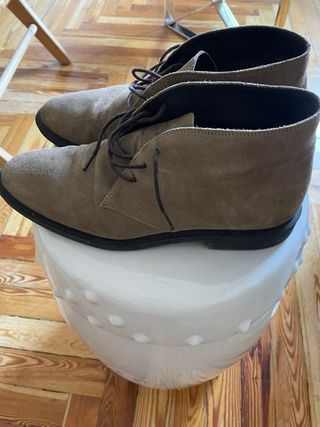 Botines ante beige Massimo Dutti