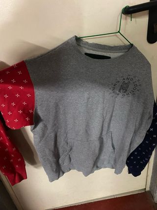 Sudadera Grimey Gris y Rojo
