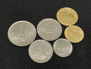Lote monedas Rep. Francesa distintos valores