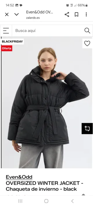 Abrigo negro oversize Even&Odd