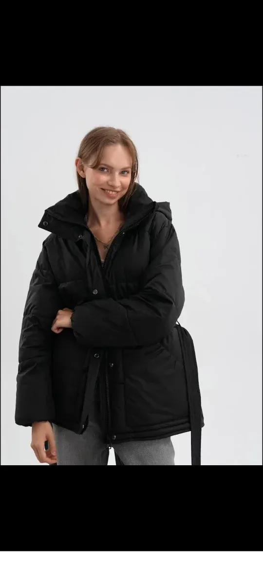 Abrigo negro oversize Even&Odd