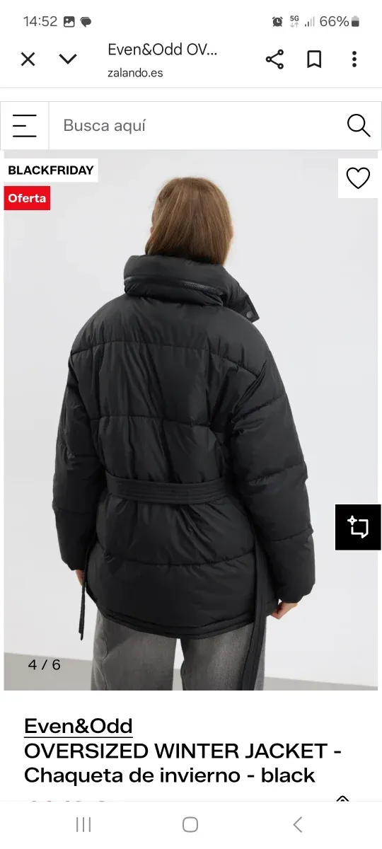 Abrigo negro oversize Even&Odd