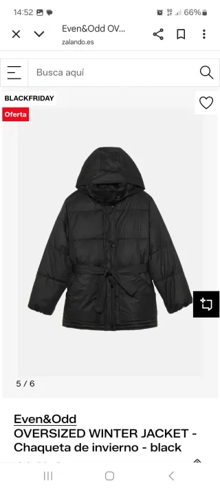 Abrigo negro oversize Even&Odd