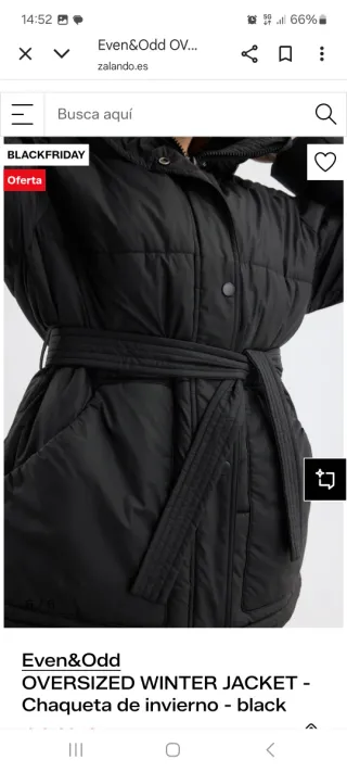 Abrigo negro oversize Even&Odd