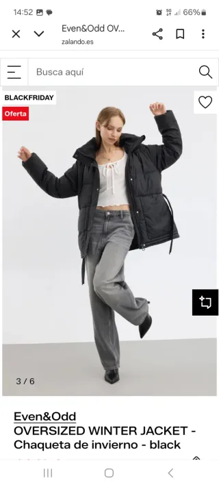 Abrigo negro oversize Even&Odd