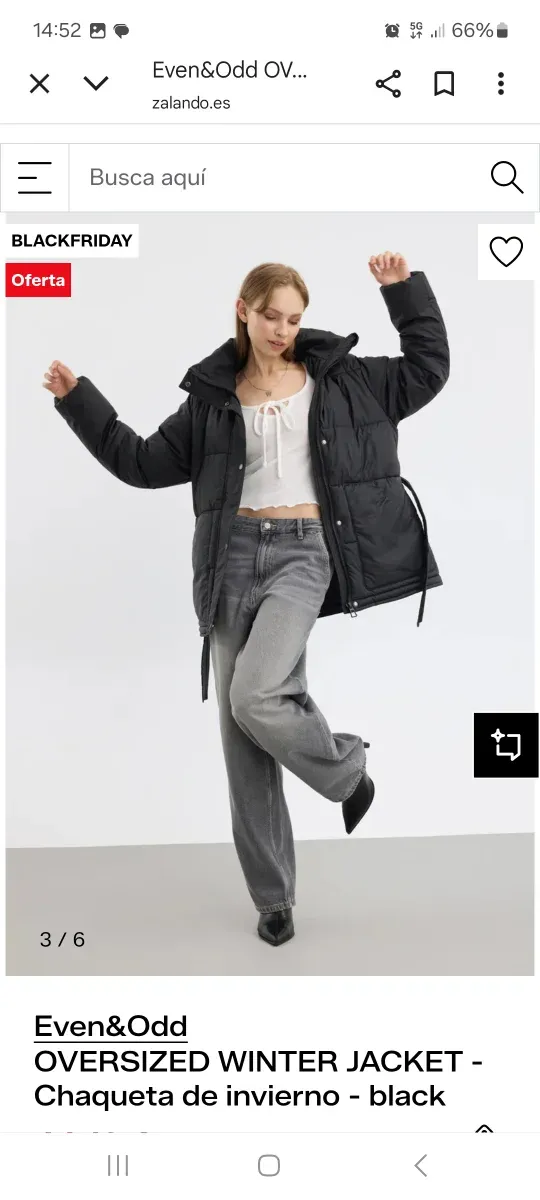 Abrigo negro oversize Even&Odd