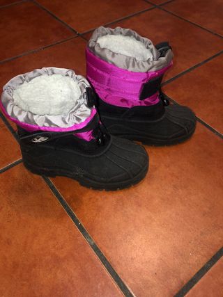 Botas de nieve negras y rosas número 31/32