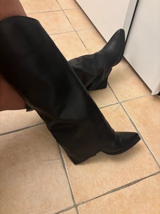 Stivali cowboy pelle neri taglia 38