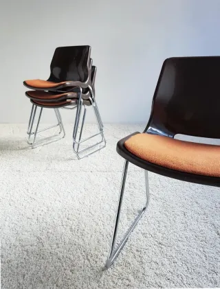 4 sillas apilables Svante Schöblom. Vintage 70s.