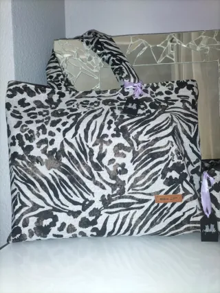 Conjunto bolso y neceser Mi&Lu estampado animal