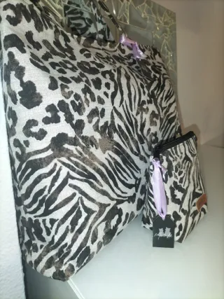 Conjunto bolso y neceser Mi&Lu estampado animal