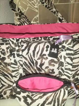 Conjunto bolso y neceser Mi&Lu estampado animal