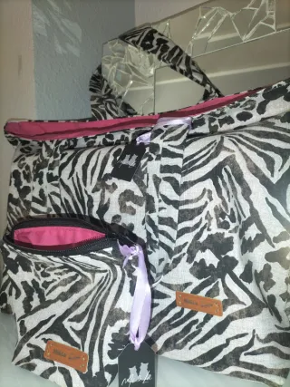 Conjunto bolso y neceser Mi&Lu estampado animal