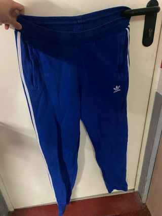 Pantalón Adidas Azul Rayas Blancas