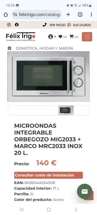 Microondas Orbegozo