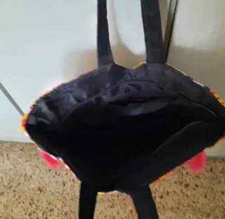 Bolso tipo shopper bordado multicolor